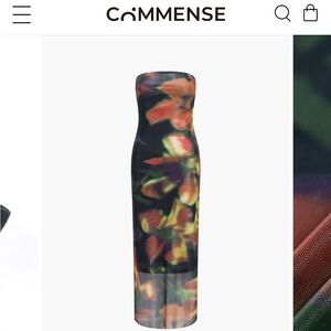 Multi Color Print Tube Midi Dress